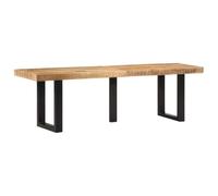 GeenYuu Banc 160 cm Bois de manguier Brut Massif avec Pieds en Acier, Banquette Stable pour Salon, entrée, Chambre avec Assise Robuste et Design Industriel