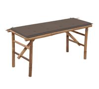 GeenYuu Banc de Jardin Pliable en Bambou 118 cm avec Coussin Taupe pour terrasse Balcon Jardin extérieur Confortable et Portable
