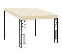 GeenYuu Belvédère à Montage Mural 3x3x2,5 m crème en Acier Enduit de Poudre avec Toile Polyester, Structure Robuste pour terrasse Jardin Balcon Patio, Protection Ombre Soleil Pluie