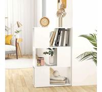 GeenYuu Bibliothèque Blanche en Bois d'ingénierie 60x24x94 cm, séparateur modulable avec 3 Compartiments pour Rangement Livres, dossiers, bibelots, Salon, Bureau, Chambre, Espace Lecture