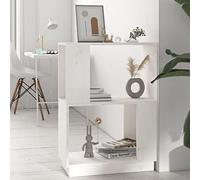GeenYuu Bibliothèque Blanche en pin Massif 51x25x70 cm, étagère Meuble Rangement pour Livres, dossiers, vinyles, séparateur modulable pour Salon, Bureau, Chambre, Couloir, Espace de Lecture