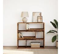 GeenYuu Bibliothèque, séparateur de pièce, aspect bois vieilli, 100 x 33 x 94,5 cm, avec 6 compartiments, espace de rangement pour bureau, salon, chambre à coucher et couloir, rangement pratique pour