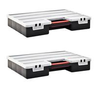 GeenYuu Boîtes d'assortiment en plastique 2 pcs 460x325x80 mm avec 21 séparateurs réglables 26 compartiments poignée transport rangement outil bricolage atelier garage