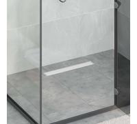 GeenYuu Bonde de douche 2 en 1 en acier inoxydable 304, longueur 50 cm, hauteur réglable de 0 à 30 mm, avec insert en carrelage amovible, siphon, bouchon anti-odeurs et attrape-cheveux pour salle de