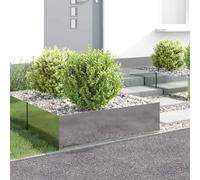 GeenYuu Bordure de Pelouse en Acier Argenté 4 pcs 100 x 60 x 35 cm pour Jardin Terrasse Allée Parterre Pelouse, Flexible et Résistante aux Intempéries pour Aménagement Paysager et Séparation de