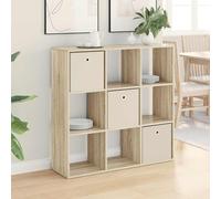 GeenYuu Buffet avec tiroirs en chêne Sonoma - 102 x 31 x 99,5 cm - Moderne - Pour salon - Rangement - Commode - Étagère de porte - Buffet - Console basse