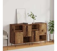 GeenYuu Buffet Bois Ancien 2 pcs 60 x 35 x 70 cm avec 2 Portes Meuble Rangement pour Salon Salle à Manger entrée Bureau Design épuré et Espace de Stockage Pratique