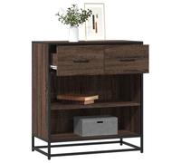 GeenYuu Buffet chêne Marron 68x35x76 cm Bois d'ingénierie avec Cadre métal Stable, Meuble Rangement Multifonction pour Salon Salle à Manger entrée Bureau, Armoire Console vaisselier Pratique