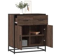 GeenYuu Buffet chêne Marron en Bois d'ingénierie 68x35x76 cm avec Cadre métal Stable, Meuble Rangement Multifonction pour Salon Salle à Manger entrée Bureau, Armoire Console vaisselier Commode