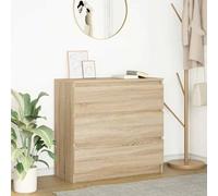 GeenYuu Buffet chêne Sonoma en Bois d'ingénierie 80x35x76 cm avec 3 tiroirs, Meuble Rangement Multifonction pour Salon Salle à Manger entrée Bureau, Armoire Console desserte vaisselier