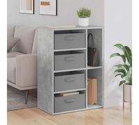 GeenYuu Buffet Gris béton avec 4 tiroirs 60 x 33,5 x 84 cm Meuble Rangement Salon Salle à Manger Bureau Moderne Console Multifonction avec étagères intégrées et poignées affleurantes