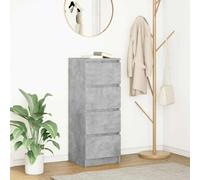GeenYuu Buffet Gris béton en Bois d'ingénierie 37,5x35x99 cm avec 4 tiroirs, Meuble de Rangement Multifonction pour Salon Salle à Manger Bureau entrée Couloir, Surface Robuste et Facile à Nettoyer