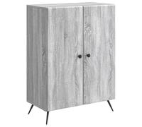 GeenYuu Buffet gris Sonoma 66 x 34,5 x 90 cm avec 2 portes pivotantes, espace de rangement, commode pour salon, salle à manger, couloir, cuisine, étagère basse moderne, peu encombrante et polyvalente