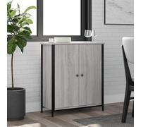 GeenYuu Buffet gris Sonoma 70 x 30 x 80 cm en bois avec espace de rangement, pieds réglables et étagère pour salon, salle à manger, couloir, cuisine, design moderne, commode peu encombrante