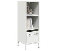 GeenYuu Buffet Haut Blanc en Acier laminé à Froid 35x39x103,5 cm avec tiroir, Armoire et étagère, Meuble de Rangement Multifonction pour Salon, Bureau, Salle à Manger, Cuisine et entrée