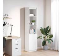 GeenYuu Buffet Haut Blanc en Bois d'ingénierie 37,5x35x180 cm avec 5 étagères, Armoire Rangement Multifonction pour Salon Salle à Manger Cuisine entrée Couloir Bureau