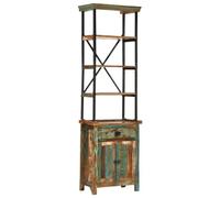 GeenYuu Buffet Haut en Bois de récupération Massif 55x30x180 cm avec tiroir Porte et étagères Meuble Rangement pour Salon Salle à Manger Cuisine entrée Couloir Bureau