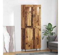 GeenYuu Buffet haut en bois vieilli 2 pièces avec beaucoup d'espace de rangement, buffet pour salon, salle à manger, couloir, design vintage moderne, peu encombrant, étagère