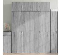 GeenYuu Buffet Haut Sonoma Gris en Bois d'ingénierie 70x42,5x185 cm avec Portes et étagères, Meuble de Rangement Multifonction pour Salon, Cuisine, entrée, Bureau, Salle à Manger