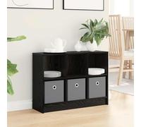 GeenYuu Buffet noir aspect chêne avec 3 tiroirs, 73,5 x 22,5 x 53,5 cm, espace de rangement, commode pour salon, salle à manger, couloir, bureau, étagère moderne, peu encombrante, polyvalente