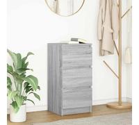 GeenYuu Buffet Sonoma Gris en Bois d'ingénierie 37,5x35x76 cm avec 3 tiroirs, Meuble Rangement Multifonction pour Salon, Salle à Manger, entrée, Bureau, Organisateur Pratique et Robuste