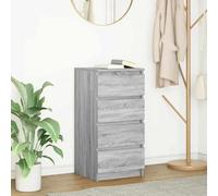 GeenYuu Buffet Sonoma Gris en Bois d'ingénierie 37,5x35x76 cm avec 4 tiroirs, Meuble Rangement Multifonction pour Salon Salle à Manger entrée Bureau, Console Commode Armoire Placard