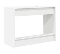 GeenYuu Bureau de lit blanc en bois 100 x 45 x 75 cm Table de travail compacte avec étagère et espace de rangement pour bureau à domicile, bureau, chambre d'adolescent, ordinateur portable, moniteur
