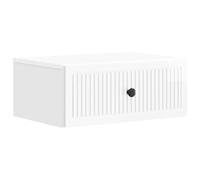 GeenYuu Cabinet de Chevet Blanc Brillant en Bois d'ingénierie 49 x 34,5 x 20 cm avec tiroir, Meuble de Rangement Compact pour Chambre, Salon, Bureau, Coin Nuit, Support Lampe et Livres