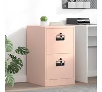 GeenYuu Cabinet de Dossier Rose en Acier laminé à Froid 44 x 50 x 74,5 cm avec 2 tiroirs, serrures sécurisées et étagères coulissantes pour Bureau, Rangement organisé et Durable