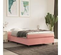 GeenYuu Cadre de lit à Lattes Rose en Velours 140x190 cm avec Pieds Robustes et Structure en Bois pour Chambre Adulte ou Enfant, sommier Plateforme Confortable et Design capitonné élégant