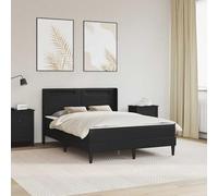 GeenYuu Cadre de lit avec Matelas 120 x 190 cm Simili Cuir Noir, Matelas Mousse à Ressorts, sommier Ergonomique, literie Respirante pour Chambre Adulte, Soutien Ferme pour Sommeil et Relaxation
