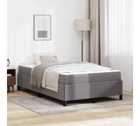 GeenYuu Cadre de lit avec Matelas Gris 120 x 190 cm en Tissu tapissier, Structure Bois d'ingénierie avec sommier à Lattes métal, Design capitonné pour Chambre Adulte ou Enfant