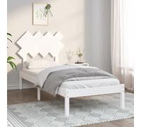 GeenYuu Cadre de lit Blanc 90x190 cm en Bois Massif pin avec Lattes contreplaqué et tête de lit Confortable pour Chambre Adulte Enfant ado Meuble Plateforme Couchage