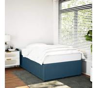 GeenYuu Cadre de lit Bleu en Velours 120x190 cm avec Lattes en Bois et Pieds Stables pour Chambre Adulte Enfant, sommier tapissier capitonné Confortable et Durable