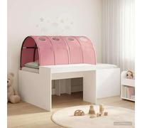 GeenYuu Cadre de lit en Bois d'ingénierie Blanc et Rose avec Tunnel 3 pièces, sommier à Lattes Inclus, Design pour Chambre Adulte ou Enfant, Montage Facile avec Tournevis