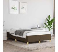 GeenYuu Cadre de lit en Tissu Marron foncé 120x190 cm avec sommier à Lattes Bois de pin Massif Structure Robuste pour Chambre Adulte Enfant, Meuble tapissier capitonné Confortable et Stable