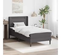 GeenYuu Cadre de lit Gris 90 x 190 cm avec Matelas à Ressorts ensachés Mousse Ergonomique Housse Respirante pour literie Chambre Adulte Enfant Confort Sommeil