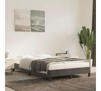GeenYuu Cadre de lit tapissier Gris foncé 120x190 cm en Velours Doux avec Lattes en Bois et Pieds Robustes pour Chambre Adulte ou Enfant, sommier Plateforme Stable et Design capitonné