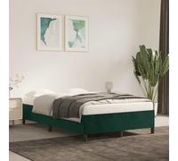 GeenYuu Cadre de lit tapissier Vert foncé 120x190 cm en Velours avec sommier à Lattes en Bois, Structure Robuste pour Chambre Adulte ou Enfant, Design capitonné Confortable et Stable