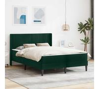 GeenYuu Cadre de lit Vert foncé avec Matelas 140 x 190 cm Velours, Mousse Ergonomique, sommier à Lattes, literie Respirante pour Chambre Adulte, Soutien Ferme, Confort Sommeil et Relaxation