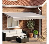 GeenYuu Cadre de Store rétractable électrique Blanc en Acier 3 x 2,5 m avec télécommande, Bras Robustes, Fixation et Accessoires pour terrasse Jardin Balcon, Protection Solaire Pratique