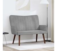 GeenYuu Canapé 2 places gris clair 115 x 61 x 87 cm en velours avec cadre en métal, rembourrage doux, accoudoirs, canapé lounge pour salon, gain de place, fonction relaxante, mobilier d'assise pour
