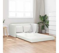 GeenYuu Canapé-lit en cuir synthétique blanc 124 x 71 x 78 cm avec coussin et coussin, canapé 2 en 1 avec fonction sommeil, peu encombrant, pour salon, chambre d'amis et chambre d'adolescent