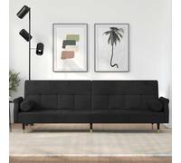 GeenYuu Canapé-lit Noir Velours avec Coussins, Convertible clic clac modulable, Banquette Relax avec Dossier et accoudoir, Assise Confortable pour Salon séjour Chambre Bureau