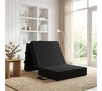 GeenYuu Canapé-lit Pliable Noir en Tissu Polyester 75 x 67 x 45 cm avec Mousse Ergonomique, Housse zippée Amovible, Convertible pour Chambre Adulte Enfant, Confort Sommeil et Repos