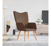 GeenYuu Chaise de Relaxation Marron en Tissu avec Dossier et accoudoir, Fauteuil Confortable pour Salon, Bureau, Chambre, siège Ergonomique inclinable avec Coussin
