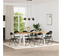 GeenYuu Chaise Pliante Noire en Simili Cuir avec Assise rembourrée 48 x 43,5 x 81 cm Lot de 8 chaises Pliables pour Salle à Manger, Cuisine, Appartement, et Confort Ergonomique