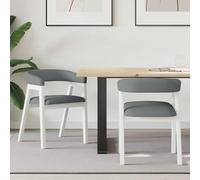 GeenYuu Chaises de Salle à Manger 2 pcs Blanc Bois Massif 54 x 57 x 73 cm avec Dossier rembourré Confort Cuisine Repas intérieur Maison