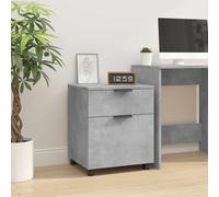 GeenYuu Classeur Mobile en Bois d'ingénierie Gris béton 45x38x54 cm avec Quatre Roues pivotantes Dont Deux verrouillables Rangement Bureau Meuble Salon Cuisine