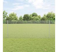 GeenYuu Clôture en fil soudé acier galvanisé 25 x 1 m avec poteaux 2,7 x 140 cm pour jardin terrasse extérieur, panneau barrière grillage modulable sécurisant et décoratif